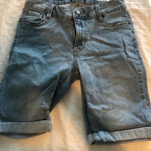 Light wash denim shorts